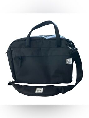 Herschel Gibson Tech Messenger Bag Black Laptop Travel Carryon Sleeve Padded
